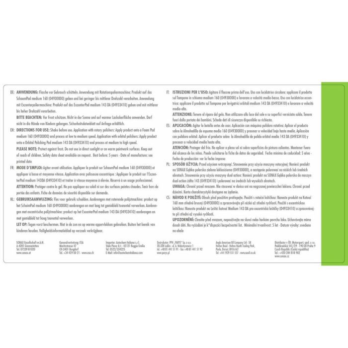 Sonax SX02473000 Abrillantador Todo-En-Uno Con Sellado Rápido 1 L