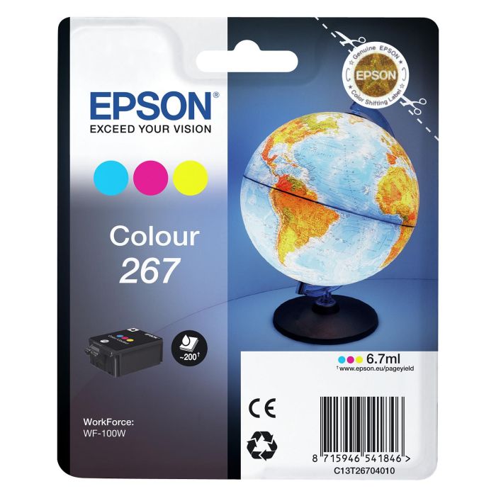 EPSON Singlepack Colour WF-100W 267 ink cartridge 0 EPSON Singlepack Colour WF-100W 267 ink cartridge 0