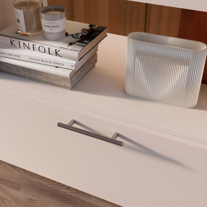 Emuca Lote de 10 tiradores para mueble Orlando, L136mm, intereje 96mm, Acero, Níquel satinado 3 Emuca Lote de 10 tiradores para mueble Orlando, L136mm, intereje 96mm, Acero, Níquel satinado 3