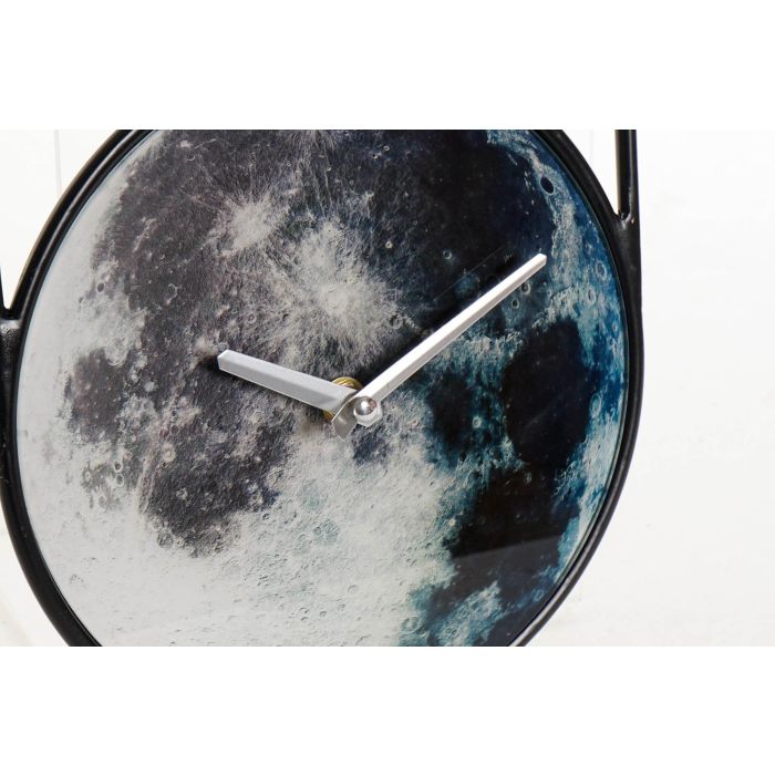 DKD Home Decor Reloj de Pared Decorativo Moderno Gris con Diseño de Planeta 60x20x4.5 cm de Hierro y Cristal - Pack 2 Unidades 2