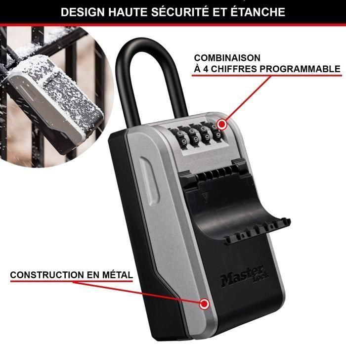 MASTER LOCK - Caja de llaves exterior con mango flexible - Nuevo diseño - Gran Capacidad - Alta Seguridad - 19,6 x 7,6 x 5,6 cm 2