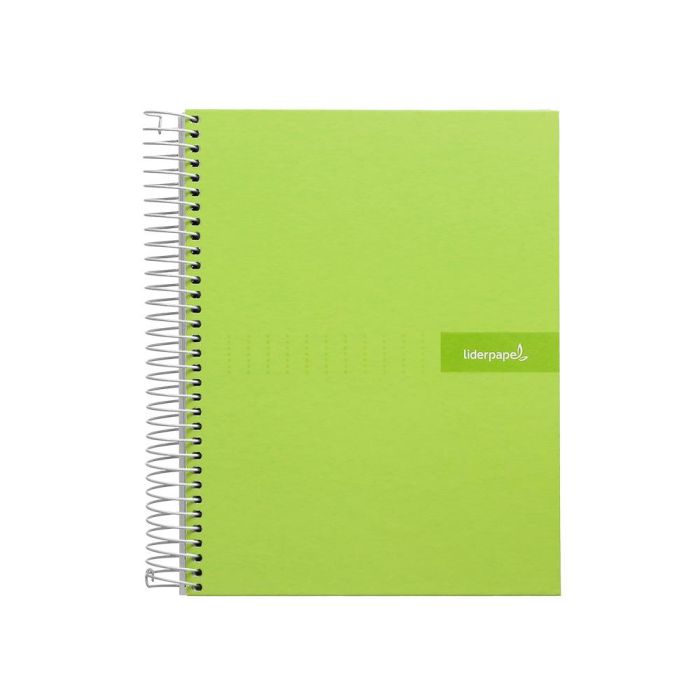 Cuaderno Espiral Liderpapel A5 Micro Crafty Tapa Forrada 120H 90 gr Cuadro 5 mm 5 Bandas6 Taladros Color Verde 5