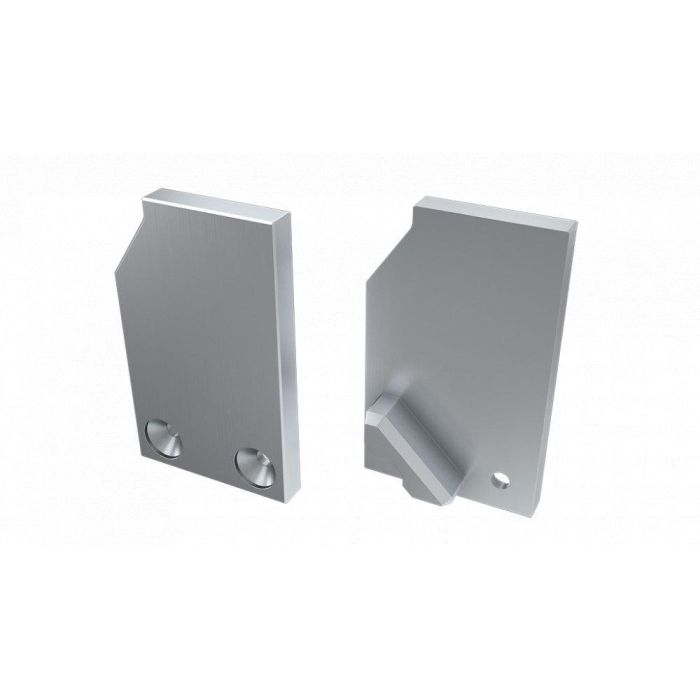 Tapón Final Perfil Tipo I10 Cristal 10mm Aluminio-Plata Izquierda