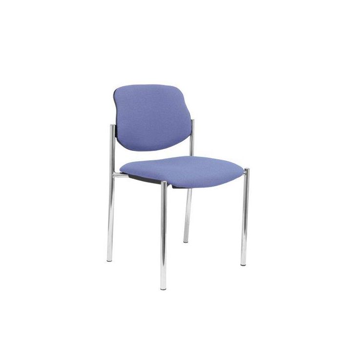 Silla Piqueras Y Crespo Villalgordo Confidente Chasis Cromo Asiento Y Respaldo Tapizados Bali Azul Claro