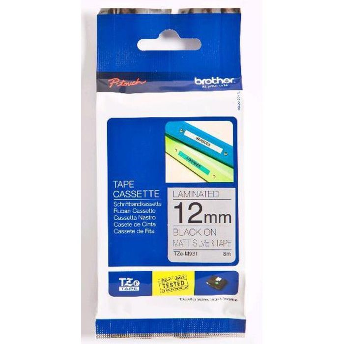 Cartucho de Tinta Original Brother TZe-M931 Negro/Plateado 12 mm