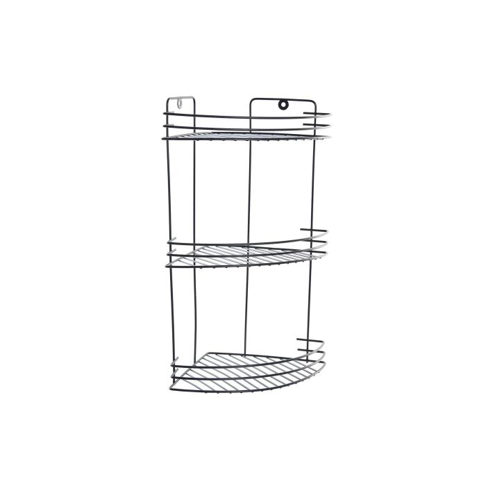 DKD Home Decor Estante de Ducha Moderno de Metal Gris con 3 Estanterías, 40 cm Alto x 26 cm Ancho x 19 cm Fondo