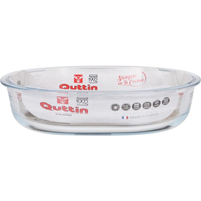 Quttin Fuente Vidrio Oval 23.5x19 cm 1.5L 764g (6 Unidades) 1
