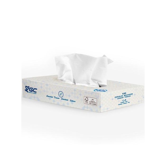 Gc Pañuelos Faciales 2 Capas Caja 100 Unidades Blanco Gc Pañuelos Faciales 2 Capas Caja 100 Unidades Blanco
