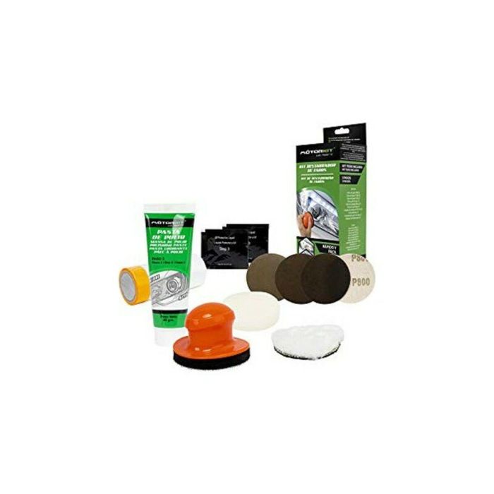 Motorkit Cs6 MOT1000 Kit Restaurador de Faros Coche. Elimina Amarilleamiento, Oxidación y Arañazos. Fácil 3 Pasos, Sin Herramientas.