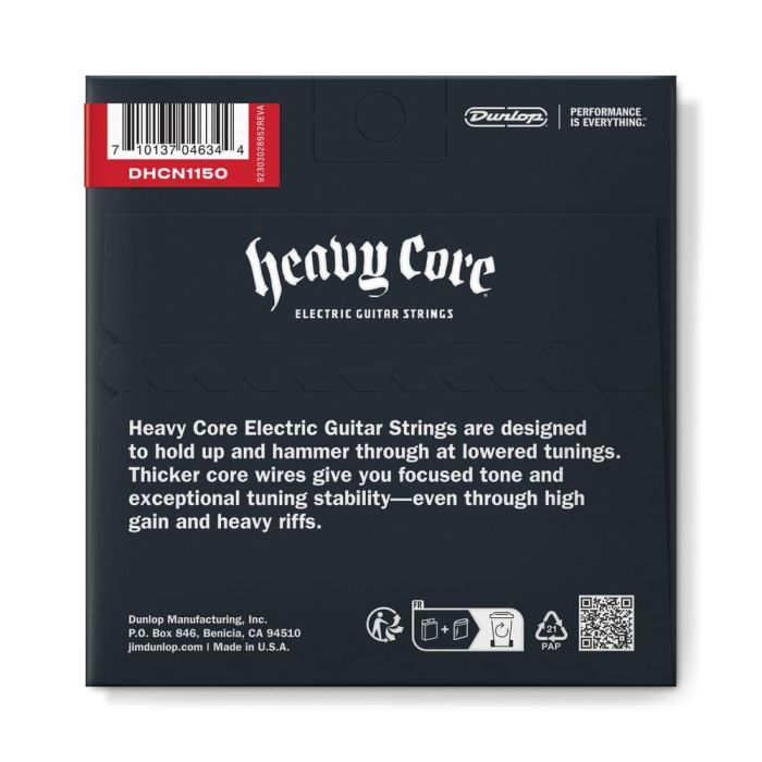 Dunlop Juego de Cuerdas Eléctrica Heavy Core 11-50 Nickel 1