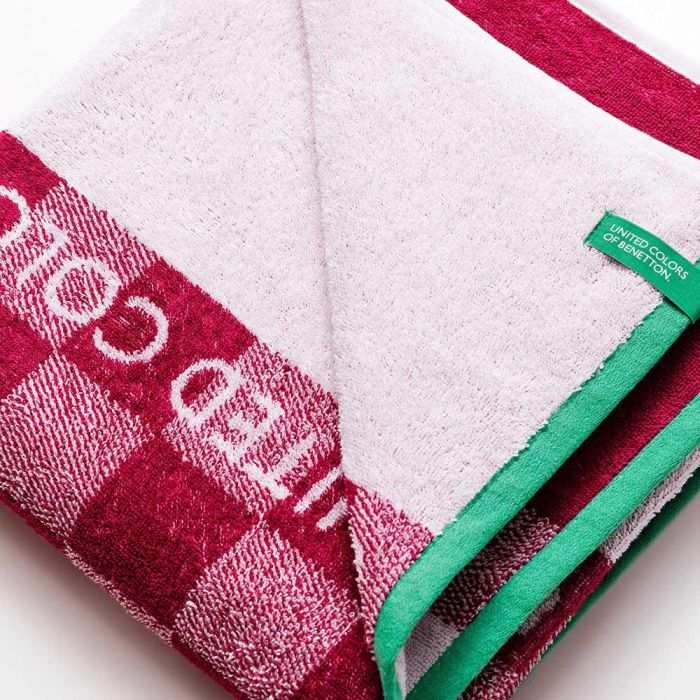 Toalla de Playa Benetton Squares Rosa (70 x 140 cm) 4 Toalla de Playa Benetton Squares Rosa (70 x 140 cm) 4