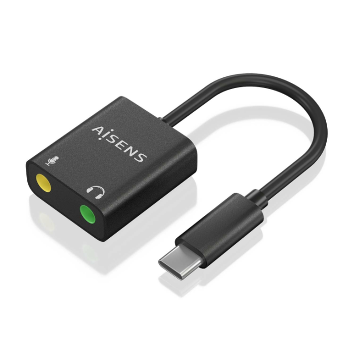 Aisens Conversor Usb-C A Jack 3.5 Audio 48Khz, Usb-C-M-2Xjack 3.5-H, Negro 10 cm Aisens Conversor Usb-C A Jack 3.5 Audio 48Khz, Usb-C-M-2Xjack 3.5-H, Negro 10 cm