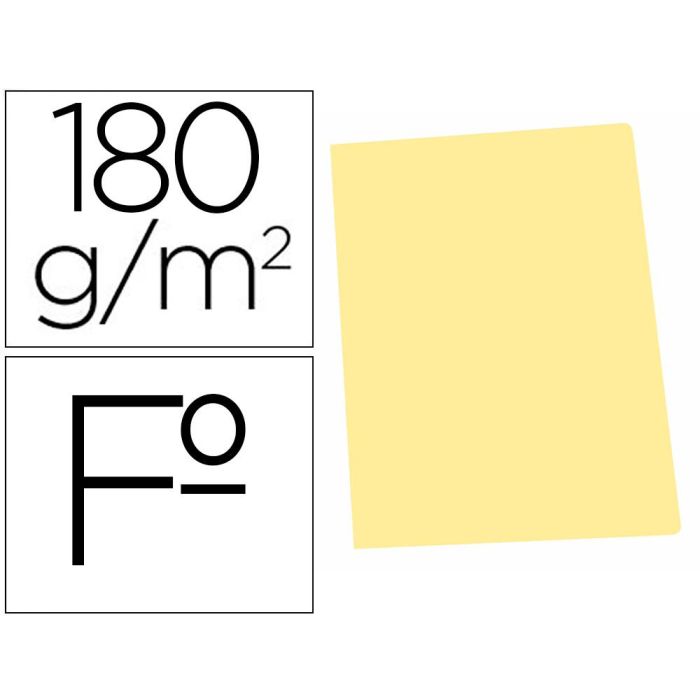 Gio Subcarpeta Simple Cartulina Folio 180 gr Amarillo Pastel -50U-