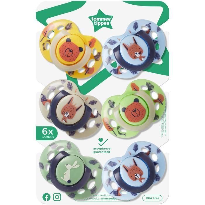 Chupetes - TOMMEE TIPPEE - FUN - 6-18 meses - Juego de 6 - Forma Ortodoncia Simétrica - Silicona sin BPA 1 Chupetes - TOMMEE TIPPEE - FUN - 6-18 meses - Juego de 6 - Forma Ortodoncia Simétrica - Silicona sin BPA 1