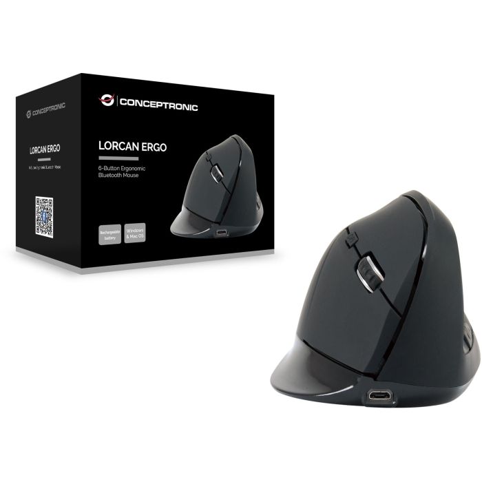 Conceptronic Ratón Bluetooth 5.2 LORCAN03B Ergonómico con DPI Ajustable y 6 Botones 3 Conceptronic Ratón Bluetooth 5.2 LORCAN03B Ergonómico con DPI Ajustable y 6 Botones 3