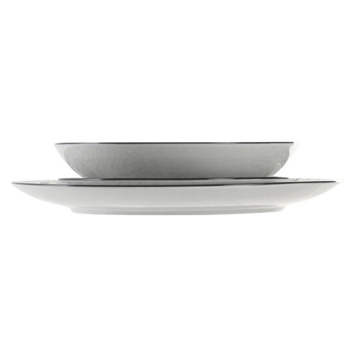 Vajilla Oriental DKD Home Decor Gris Claro 27 x 2 x 27 cm Set de 18 2 Vajilla Oriental DKD Home Decor Gris Claro 27 x 2 x 27 cm Set de 18 2