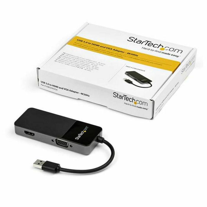 Adaptador USB a VGA/HDMI Startech USB32HDVGA Negro 4K Ultra HD 2 Adaptador USB a VGA/HDMI Startech USB32HDVGA Negro 4K Ultra HD 2