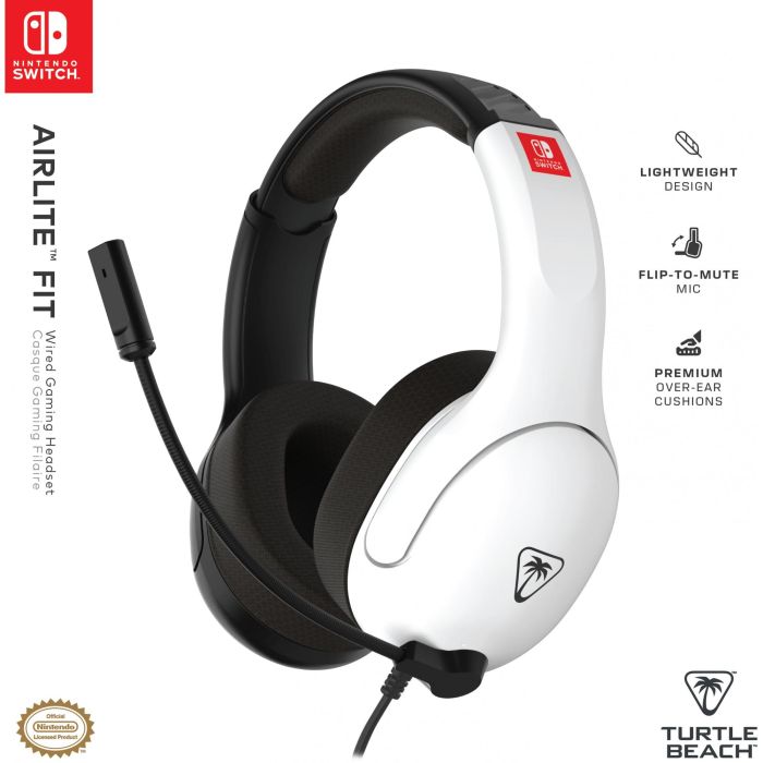 Turtle Beach TUR0840454400137 Auriculares Gaming con Cable para Nintendo Switch - Airlite Fit Blanco y Negro 2