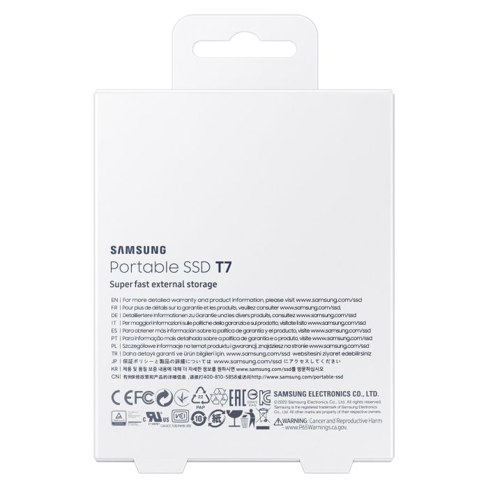 Samsung Portable SSD T7 2TB USB 3.2 Gen 2 Azul 1050 MB/s SSD 10