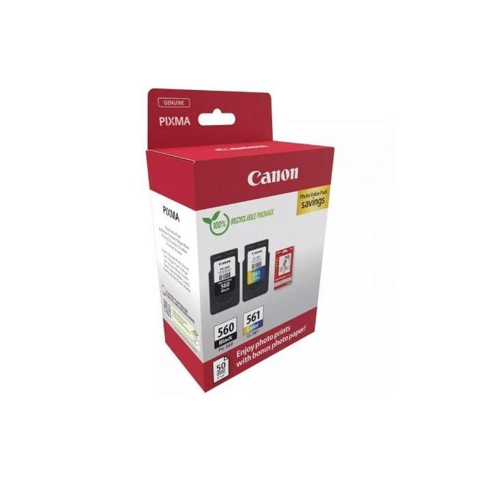 CANON Pack 2 PG560/CL561 Photo Value Pack ECO + Photo Paper PP-201 carton 1
