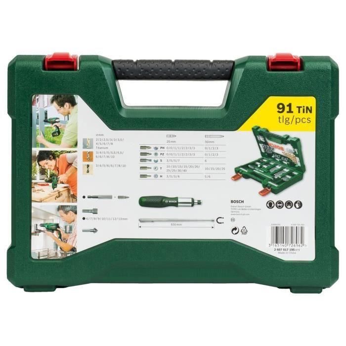 Juego de accesorios para taladrar y atornillar V-Line (91 piezas) - BOSCH 1 Juego de accesorios para taladrar y atornillar V-Line (91 piezas) - BOSCH 1