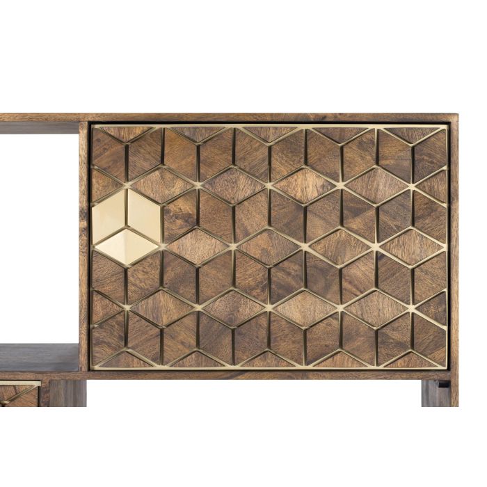 Giner y Colomer Librería de Madera de Mango Nogal con Detalles Dorados 5