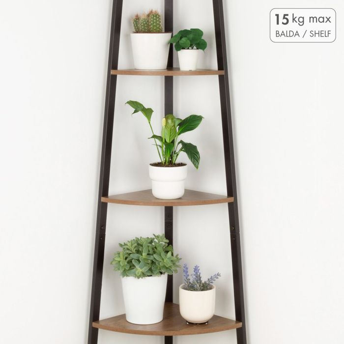 Estantería Max Home Negro Hierro Madera MDF 5 Estantes 35 x 160 x 35 cm 4 Estantería Max Home Negro Hierro Madera MDF 5 Estantes 35 x 160 x 35 cm 4