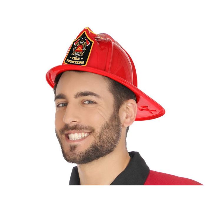 Casco De Bombero Rojo Adulto Pvc Rígido