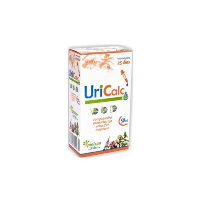 PINISAN Uricalc 50ml Gotas con Rompepiedra, Arenaria, Ortosifón y Mejorana. Apoyo Urinario, Vegano