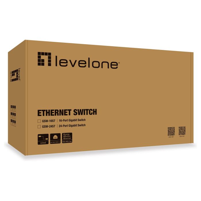 Level One Switch 24 Puertos Gigabit Ethernet Montaje Rack 19 Pulgadas