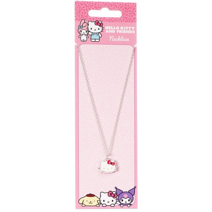 THE CARAT SHOP Colgante Hello Kitty Mujer Metal Dorado con Esmalte y Cristales en Cadena Chapada 40+5 cm