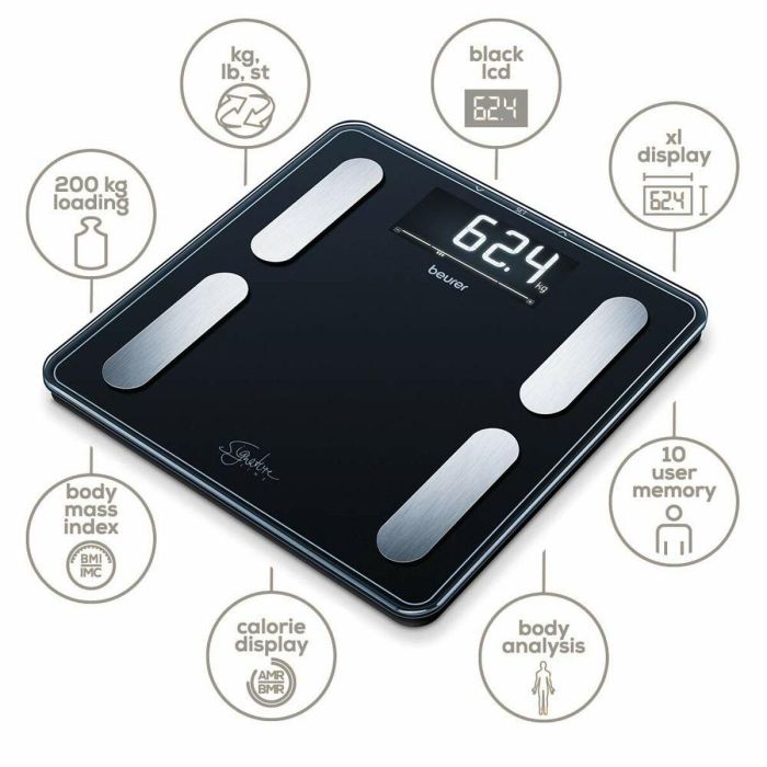 Báscula Digital de Baño Beurer BF400 NEGRO 6