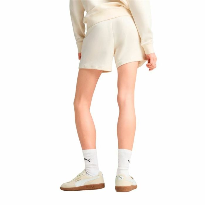 Pantalones Cortos Deportivos para Mujer Puma Essentials Elevatedd-Ris Blanco Natural 1