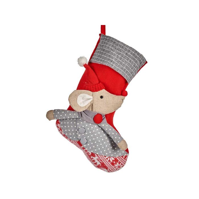 Calcetín Navideño Ratón Rojo 50 cm Krist+ - Blanco, Gris, Crema, Rojo (12 Unidades) Calcetín Navideño Ratón Rojo 50 cm Krist+ - Blanco, Gris, Crema, Rojo (12 Unidades)