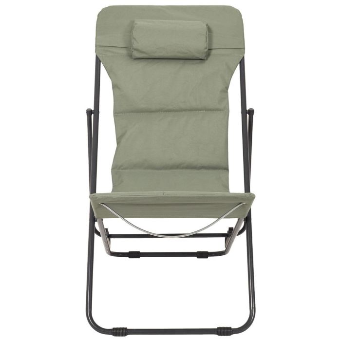 Home Deco Factory Tumbona Plegable Verde Caqui, Regulable en Altura, 55x81 cm 3
