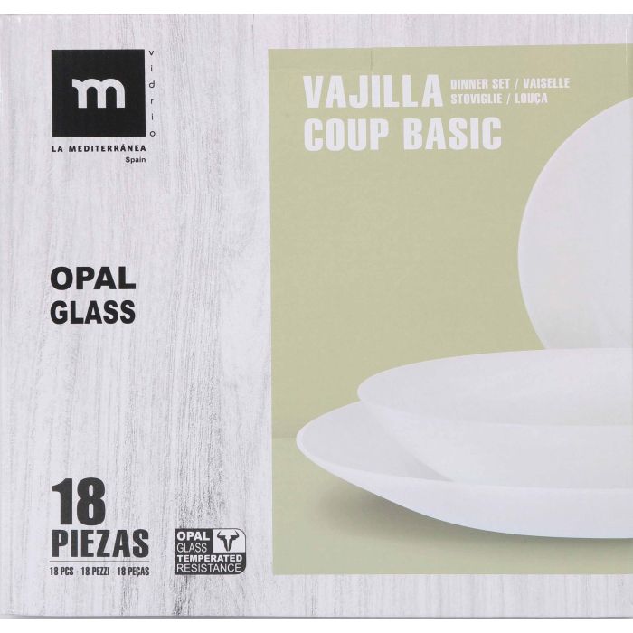 Vajilla Coup Basic 18 Piezas Rojo Opal - Inde (2 Unidades) 1 Vajilla Coup Basic 18 Piezas Rojo Opal - Inde (2 Unidades) 1