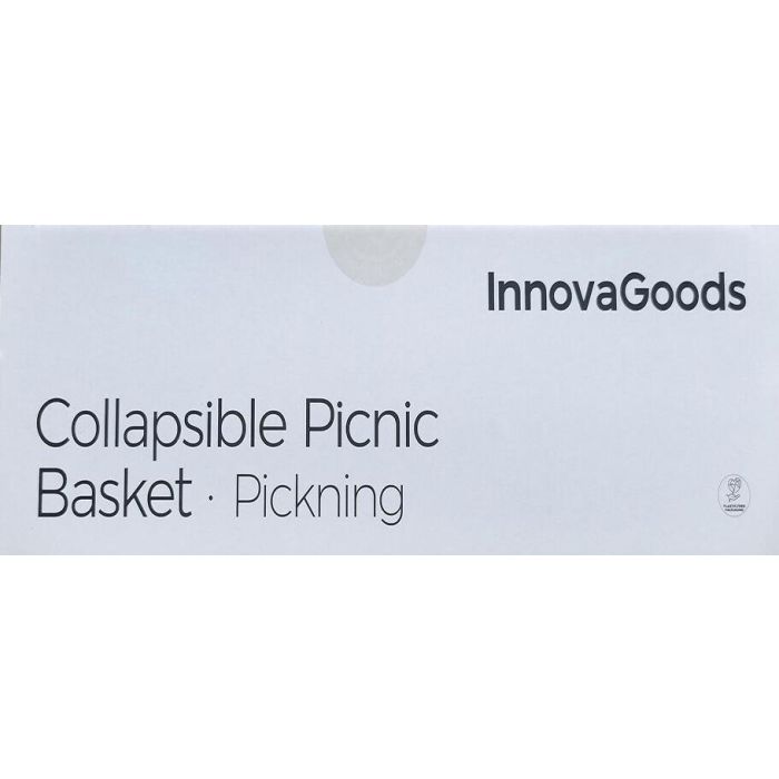 Cesta de Picnic Plegable con Tapa-Mesa Pickning InnovaGoods 12 Cesta de Picnic Plegable con Tapa-Mesa Pickning InnovaGoods 12