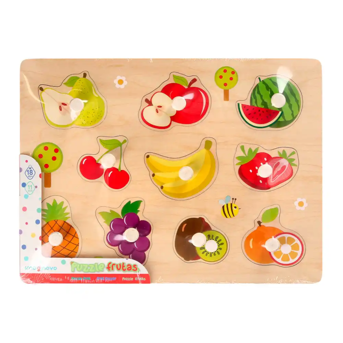 Imaginovo Puzle Infantil de Madera Frutas +18 Meses 10 Piezas 30x22.5x1.5cm 1