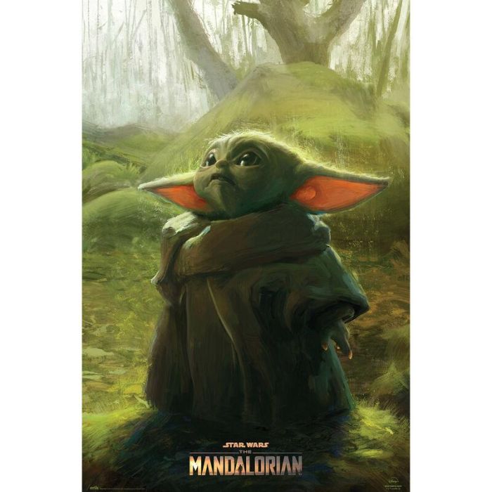 ERIK Póster The Mandalorian Baby Yoda Grogu Star Wars 91,5x61cm, Impreso en Papel Brillo de Alta Calidad 150gr