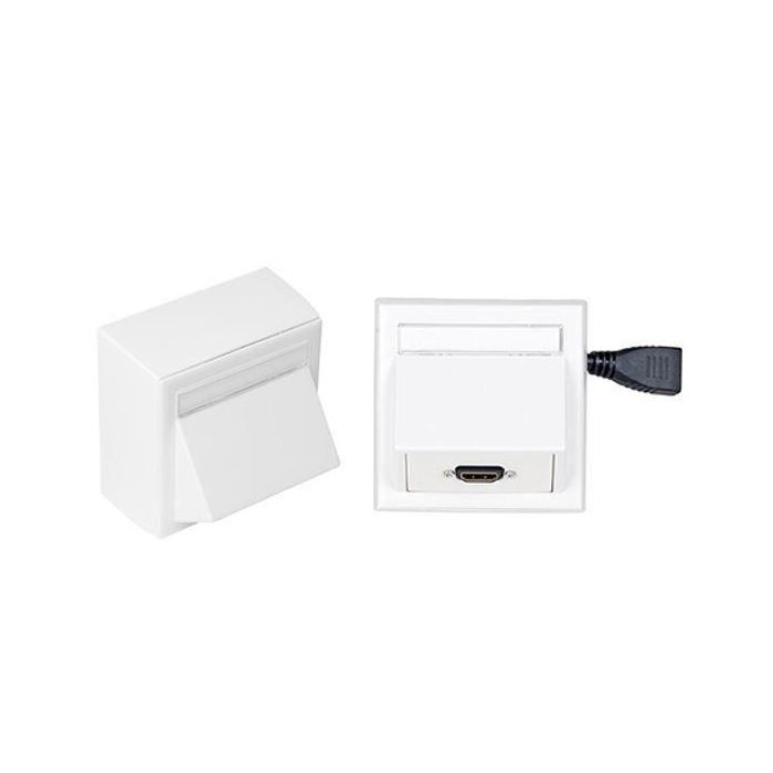 Vivolink VLHDMIAMP Caja de Conexión de Pared HDMI + AMP Blanca con Amplificador para Aulas y Salas de Reuniones