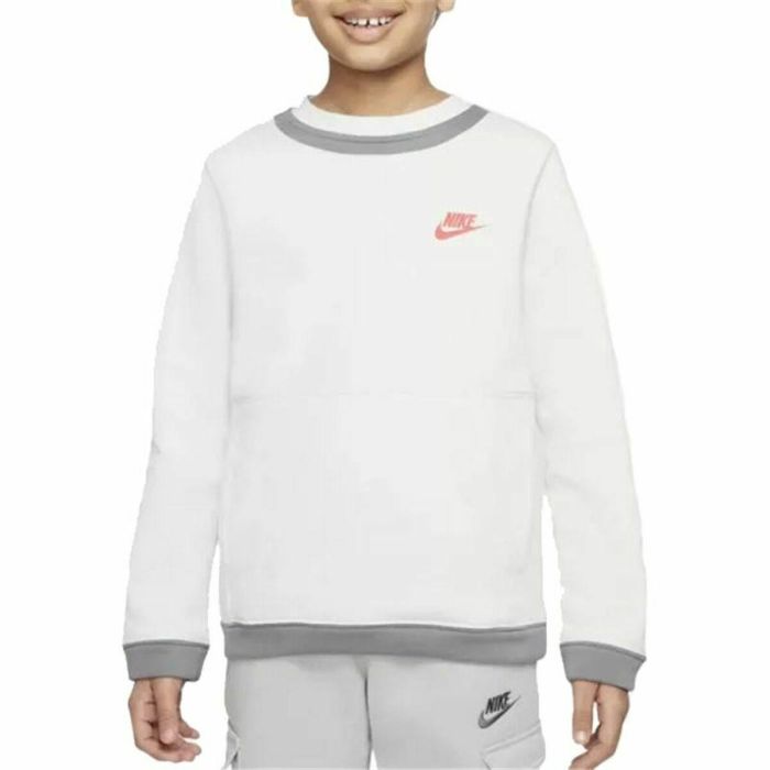 Sudadera sin Capucha Niño Nike Amplify Blanco 0 Sudadera sin Capucha Niño Nike Amplify Blanco 0