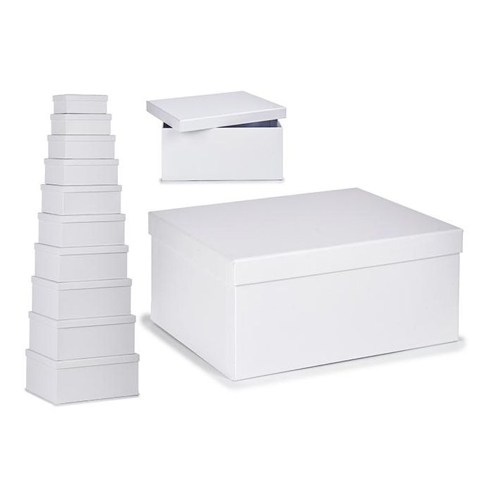 Set 10 Cajas de Cartón Blancas Pincello 37.5x29x16.5 cm (2 Unidades) Set 10 Cajas de Cartón Blancas Pincello 37.5x29x16.5 cm (2 Unidades)