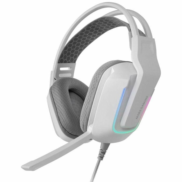 Mars Gaming Auriculares Gaming MH-STRIKE/W Jack 3.5mm USB Blancos Micrófono FRGB Rainbow Compatibilidad Multiplataforma