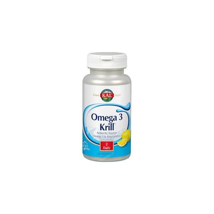 KAL Krill Omega 3 60 Perlas Sabor Limón para Cardiovascular, Inmune y Articular