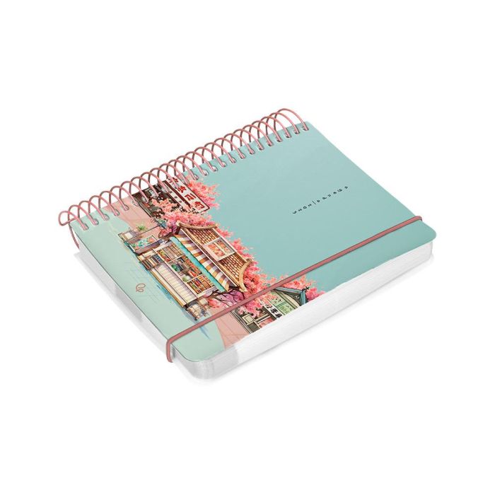 Agenda Espiral Liderpapel Santorini A6 2025 Dia Pagina Cherry Blossoms Papel 60 gr 5