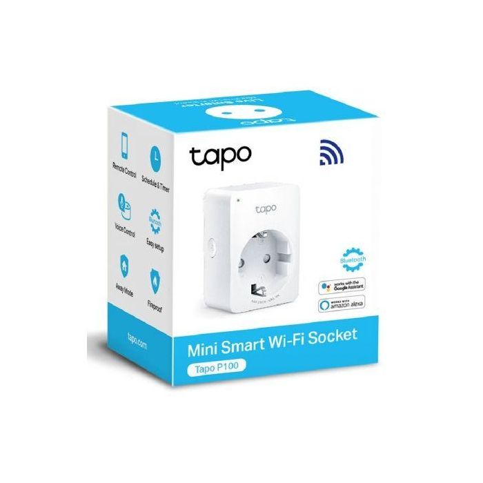 Tp-Link Enchufe Inteligente WiFi Tapo P100, Control Remoto, Programación, Control por Voz, Diseño Compacto, Fácil Instalación