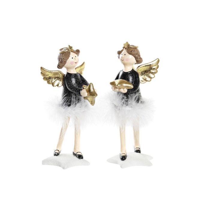 Figura Navidad Moderna DKD Home Decor Negro Blanco 9 x 20 x 8 cm (2 Unidades) Figura Navidad Moderna DKD Home Decor Negro Blanco 9 x 20 x 8 cm (2 Unidades)