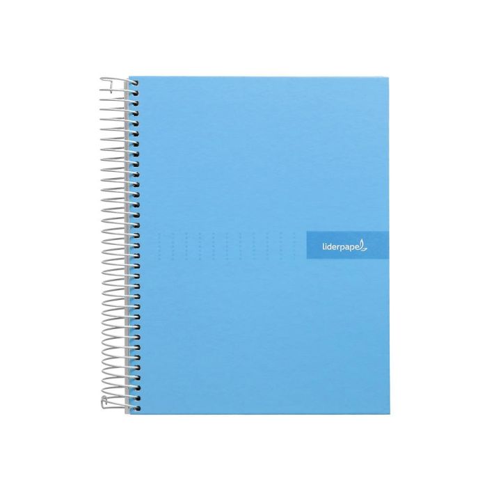 Cuaderno Espiral Liderpapel A5 Micro Crafty Tapa Forrada 120H 90 gr Cuadro 5 mm 5 Bandas6 Taladros Color Celeste 2