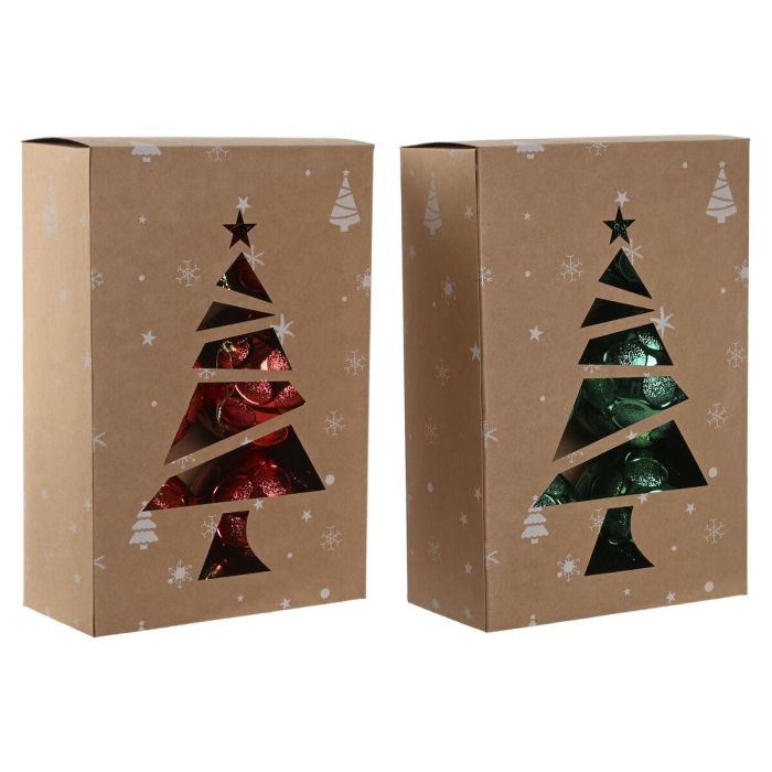 Bola Decoracion Navidad Tradicional DKD Home Decor Rojo Verde 10 x 30 x 20 cm Set de 6 (2 Unidades)