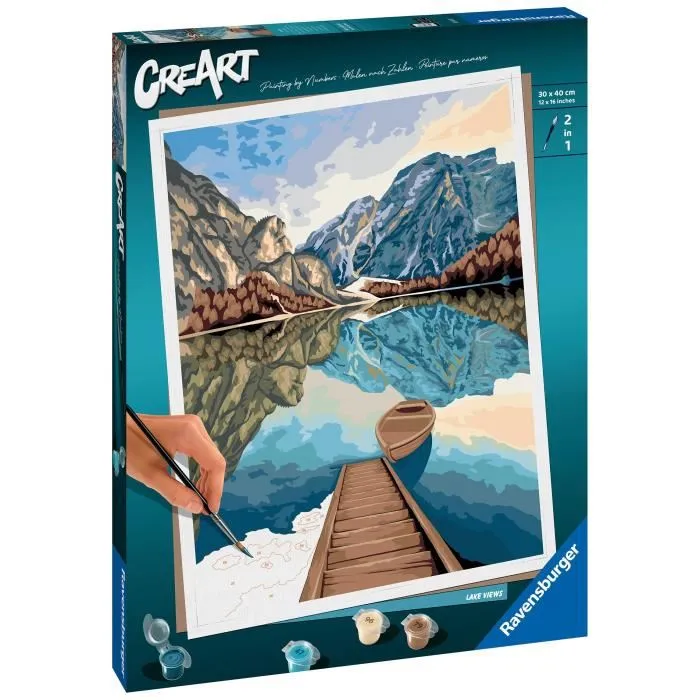 Ravensburger CreArt Gran Formato 30x40 cm Vistas al Lago Pintura por Números para 12 Años 23612